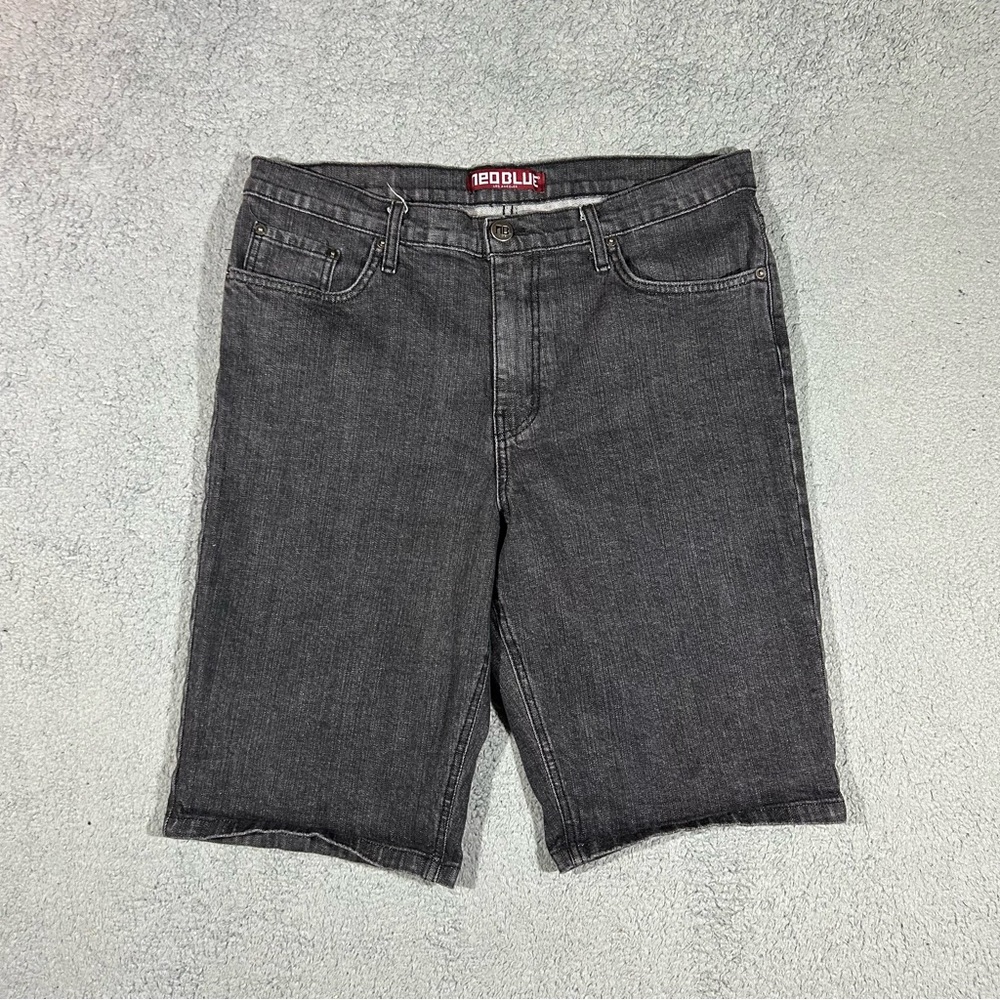 Y2k Neo Blue Indigo Denim Shorts Jorts Size 38 Mens Loose Fit Skater USA #1305